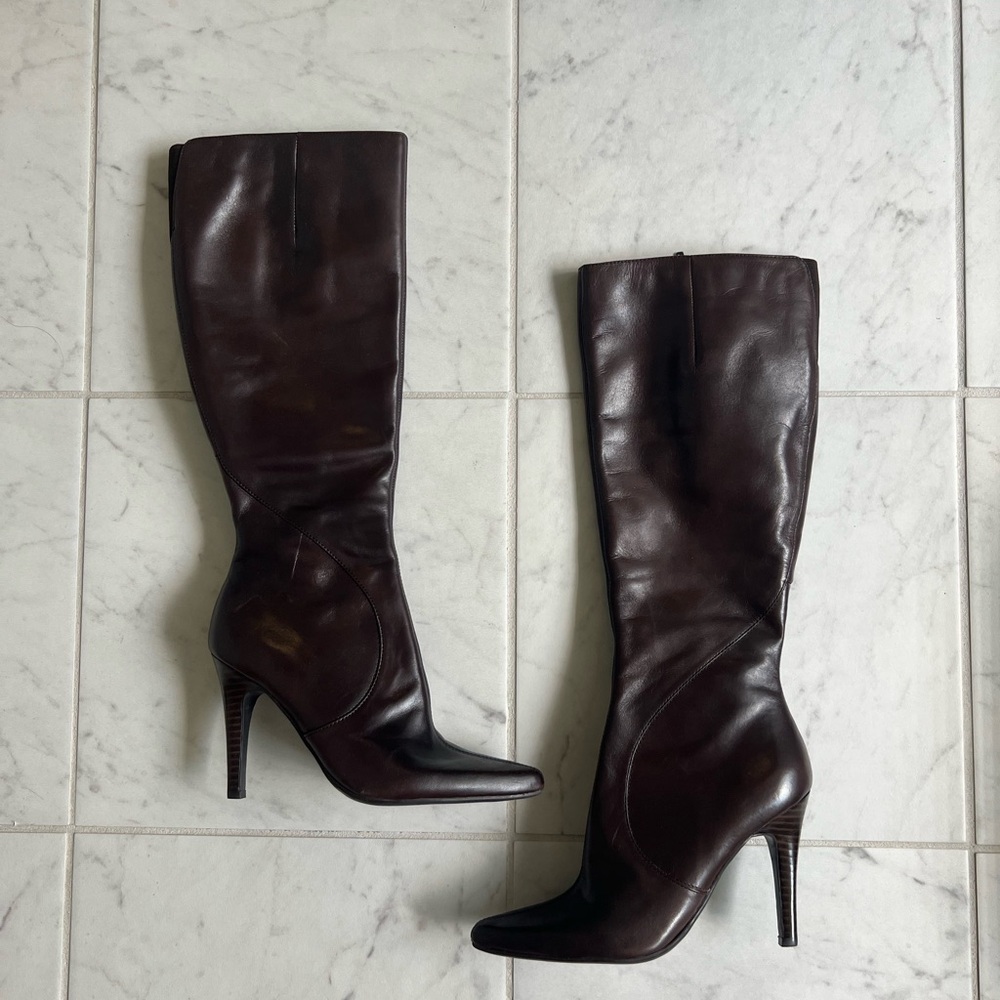 Nine West Dark Brown Heeled Boots